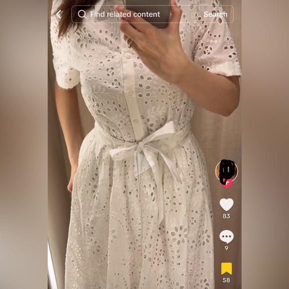 ZARA white embroidered eyelet midi maxi dress size M - Picture 4 of 4